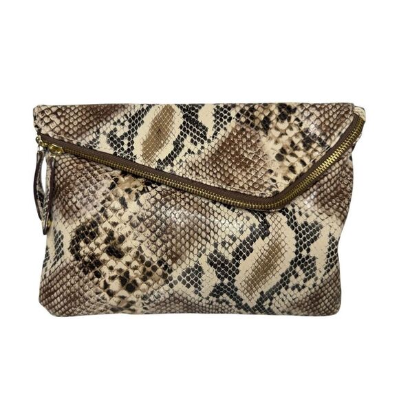 ALDO Clutch Bag Asymmetrical Snakeskin Animal Print Small Bag - Picture 1 of 7
